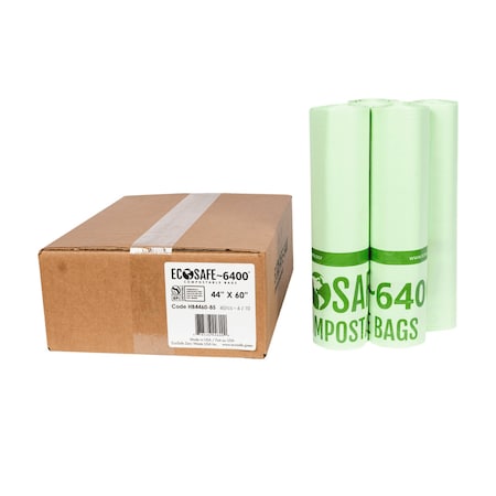 Ecosafe 44X60 in. Compostable Bin Liner, 0.85 Mil, 80Pk HB4460-85